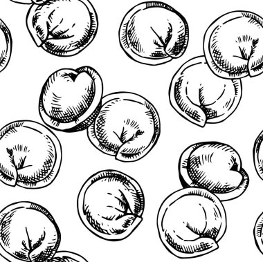 Kusursuz hamur köftesi deseni, çizim tarzında illüstrasyon. vektör baskısı