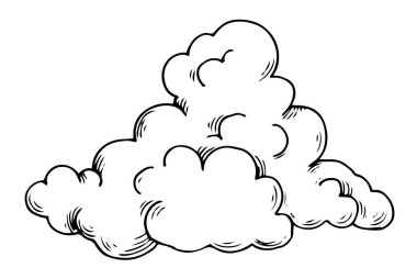 Bulut. Çizim tarzında vektör çizimi. Basit gökyüzü çizimi