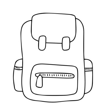 Vektör çizimi, okul çantası. Çocuklar için boyama kitabı.