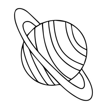 Bir gezegenin vektör çizimi. Çocuklar için boyama kitabı.