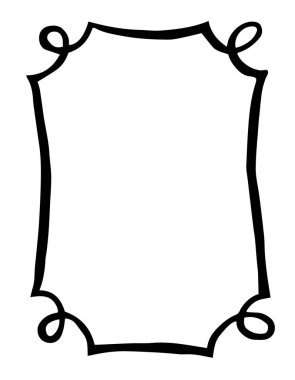 Vektör çizimi, kurdele çerçevesi. karalama tarzında siyah beyaz çizim