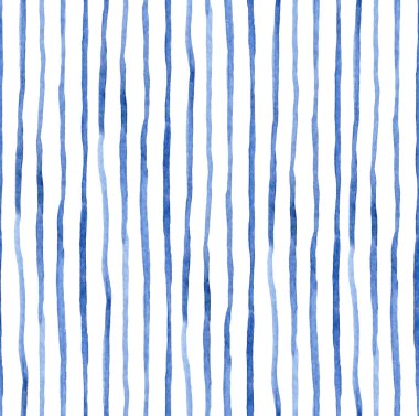 beyaz arkaplanda mavi çizgileri olan dikişsiz suluboya desen.