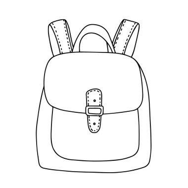 Okul çantası. Güzel karalama çizimi. Okula geri dön.