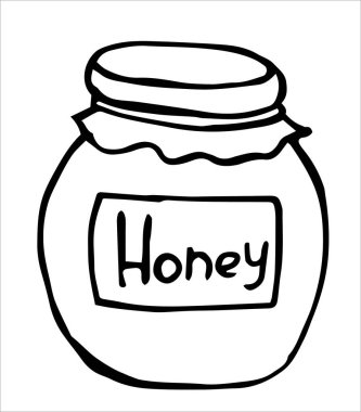 Bir kavanoz bal, sevimli karalama çizimi