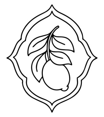 Boyama kitabı. Limonlu komik çerçeve. Vektör grafikleri, çizgi film