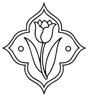 Boyama kitabı. Çiçekli komik çerçeve. Vektör grafikleri, çizgi film