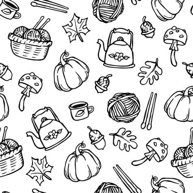 Kusursuz desen, sıcak sonbaharın renkli kitabı. karalama yazdırma