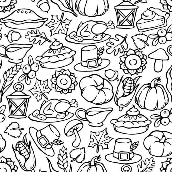 Kusursuz desen, sıcacık sonbaharın boyama sayfası, şükran günü. karalama yazdırma