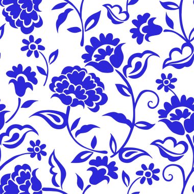 Çiçek desenli vektör süslemeleri. Doğulu tasarım.