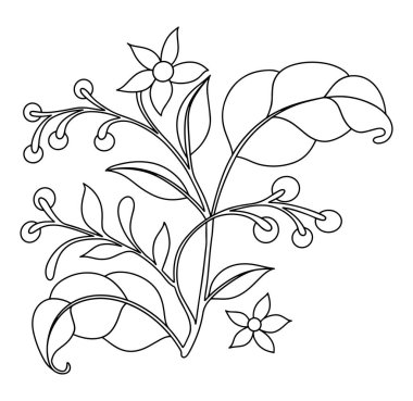 Boyama kitabı. Çiçekli çiçek buketi, klasik tarzda. Satır sanatı.