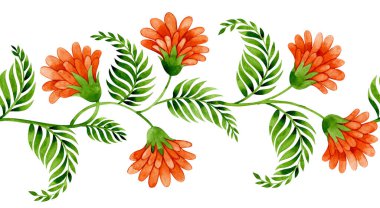 Çiçeklerin, soyut çiçeklerin sınırsız sınırı. suluboya resimleme