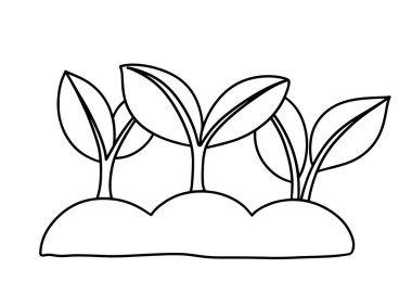 Boyama kitabı. Çiçek filizleri, güzel çizimler. Çocuklar için vektör illüstrasyonu, çizgi film.