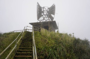 Haiku stairway to heaven and CCL bulding Bunker at the top of Koolau mountain in Oahu island in Hawaii