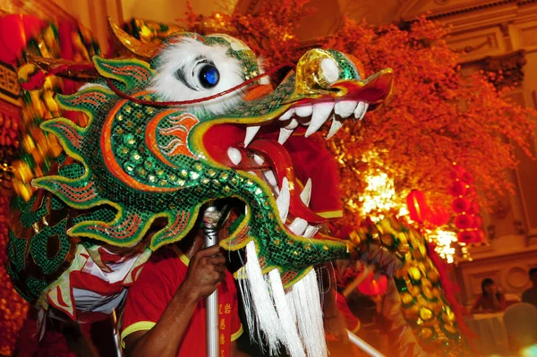 Grupo Comunidad China Celebró Año Nuevo Chino Empire Palace Surabaya — Foto de Stock