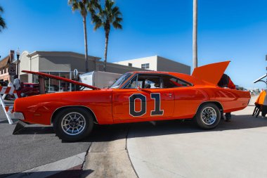 Panama City, Florida, Birleşik Devletler, 26 Şubat 2002. Panama şehir merkezi araba fuarı Dodge Charger 01 General Lee.