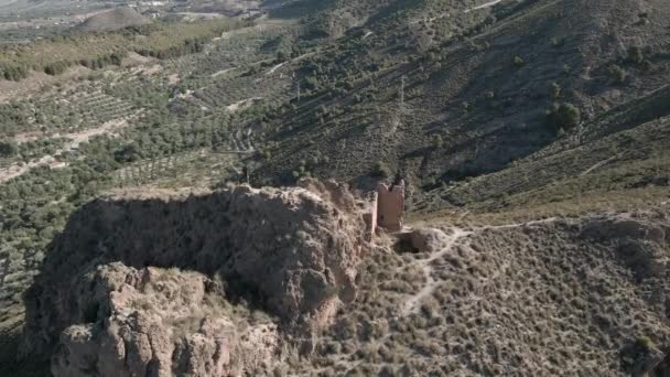 Безпілотні Кадри Історичних Руїн Замку Мондухар Гранада Іспанія — стокове відео