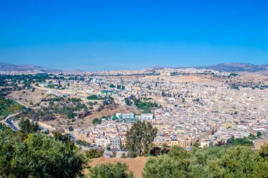 Cityscape of Fes, a city in northern inland Morocco, Africa