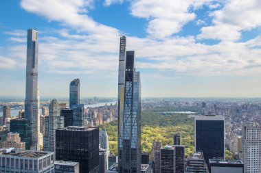 Manhattan 'ın havadan şehri, New York.