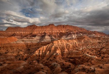 Colorful clay beds of the Chinle Formation are revealed due to erosion at the The Grand Staircase Escalante National Monument, Utah clipart