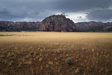 Monsoon clouds pass through Zion National Park  at Cave Valley, Utah clipart