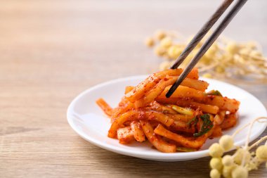 Kimchi radish ready to eating, Korean food homemade side dish