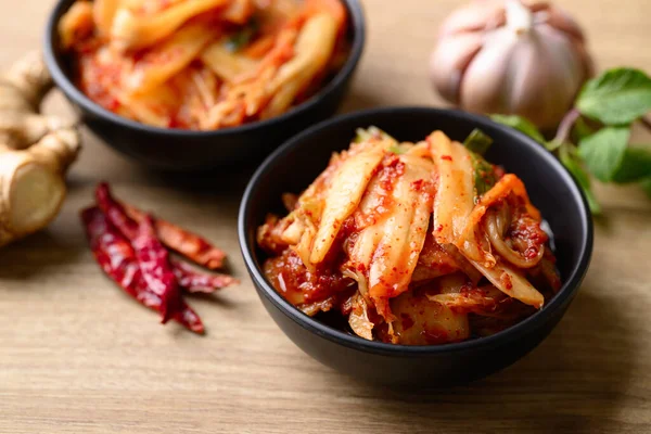 Kimchi Chou Coréen Fait Maison Fermenté Plat Accompagnement — Photo