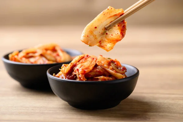 Kimchi Chou Coréen Fait Maison Fermenté Plat Accompagnement — Photo
