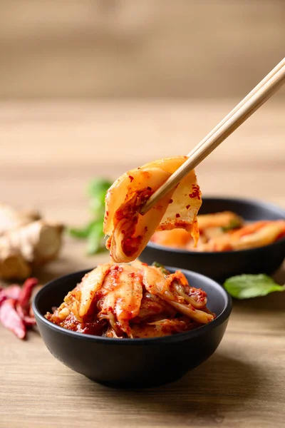 Kimchi Zelí Korejské Domácí Fermentované Vedlejší Jídlo — Stock fotografie