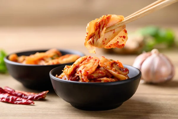 Kapusta Kimchi Koreański Domowe Sfermentowane Danie Boczne Żywności — Zdjęcie stockowe