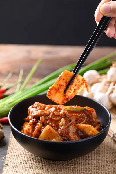 Kimchi Col Comida Coreana Guarnición Casera — Foto de Stock