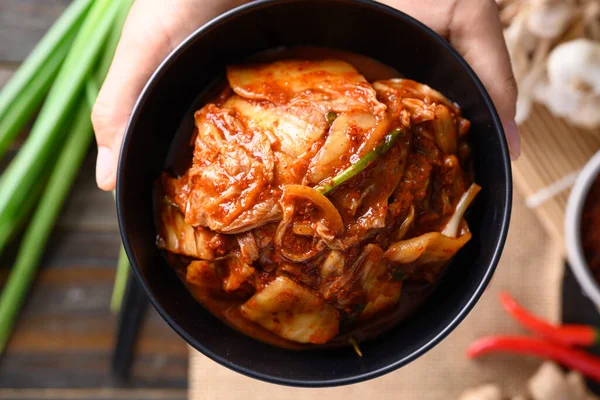 Капуста Кимчи Корейское Домашнее Блюдо — стоковое фото