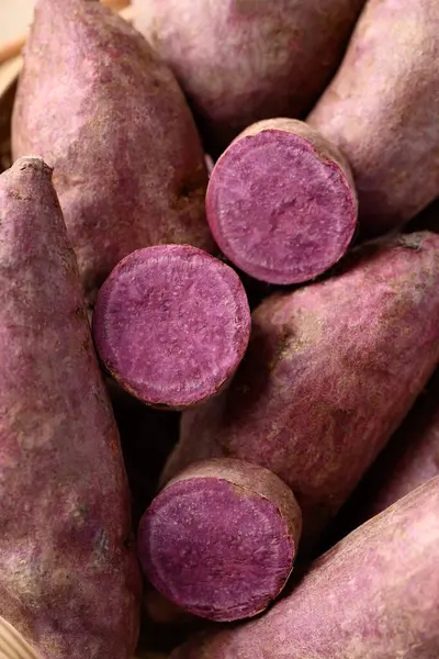Purple sweet potato background, Organic and healthy food