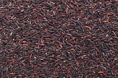 Organik pirinç çileği veya mor pirinç dokusu arka planı, Tayland pilavı