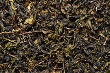 Kurumuş yeşil çay yaprağı dokusu, sağlıklı içecek.