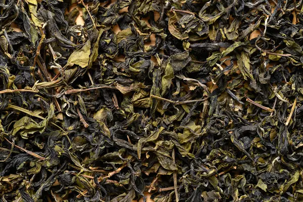 Kurumuş yeşil çay yaprağı dokusu, sağlıklı içecek.