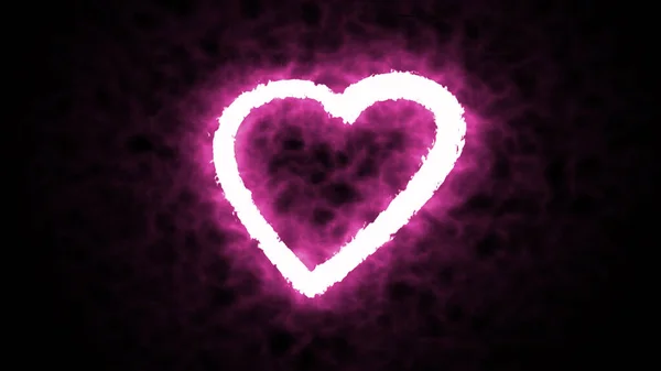 Fluorescent neon love expression heart