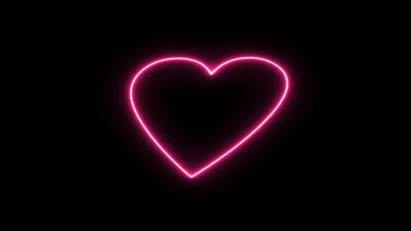 Fluorescent neon love expression heart