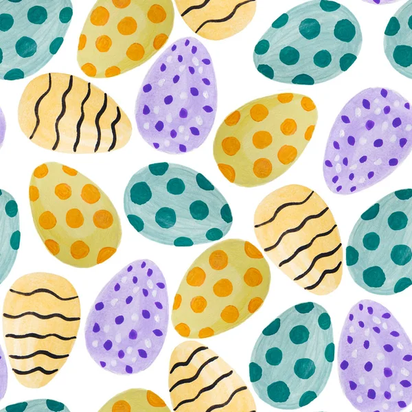 Seamless Easter Pattern Eggs Texture Watercolour Spring Art Design Elements Stock Fotografie