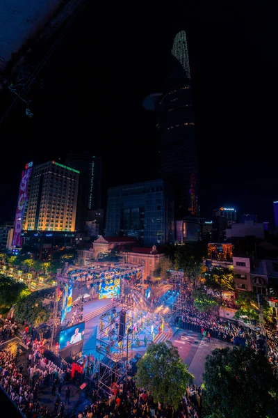 Chi Minh City Vietnam Sep 2022 Vibrant Crowded Scene Nguyen — Stock Photo, Image