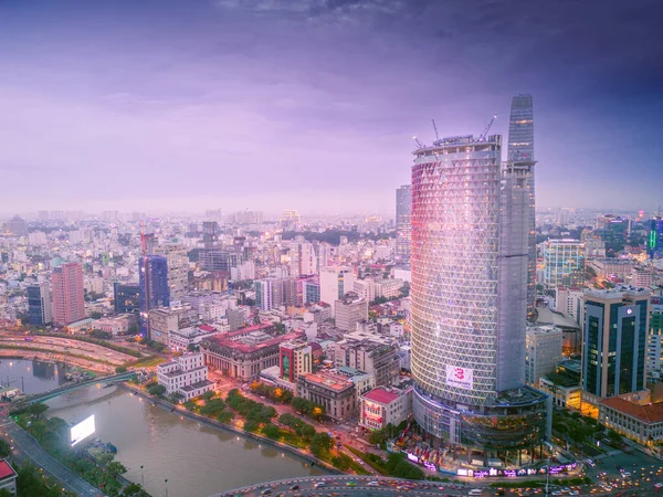 Chi Minh City Vietnam August 2022 Aerial View Bitexco Ifc — Photo