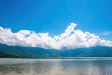 view of Lang Co bay and beach, Hai Van pass, Lap An lagoon, Hue, Vietnam. Travel and landscape concept.