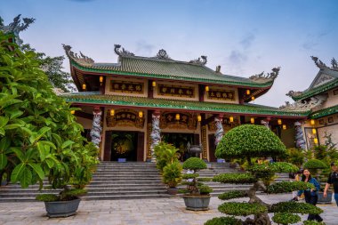Da Nang City, Vietnam - 10 August, 2022 : view of Ling Ung pagoda, Son Tra peninsula, Da Nang, Vietnam. Travel concept
