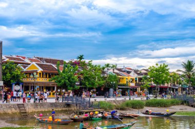 Hoi An city, Vietnam - 11 August 2022: view of Hoi An ancient town, UNESCO world heritage, at Quang Nam province. Vietnam. Hoi An is one of the most popular destinations in Vietnam