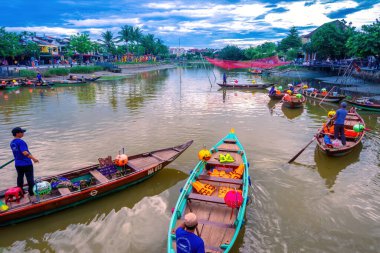 Hoi An city, Vietnam - 11 August 2022: view of Hoi An ancient town, UNESCO world heritage, at Quang Nam province. Vietnam. Hoi An is one of the most popular destinations in Vietnam