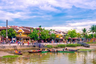 Hoi An city, Vietnam - 11 August 2022: view of Hoi An ancient town, UNESCO world heritage, at Quang Nam province. Vietnam. Hoi An is one of the most popular destinations in Vietnam