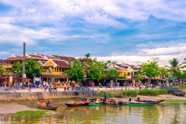 Hoi An city, Vietnam - 11 August 2022: view of Hoi An ancient town, UNESCO world heritage, at Quang Nam province. Vietnam. Hoi An is one of the most popular destinations in Vietnam