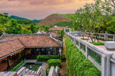 Views around the main entrance to Ba Na Hills in Da Nang, Vietnam. Travel concept.