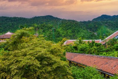 Views around the main entrance to Ba Na Hills in Da Nang, Vietnam. Travel concept.