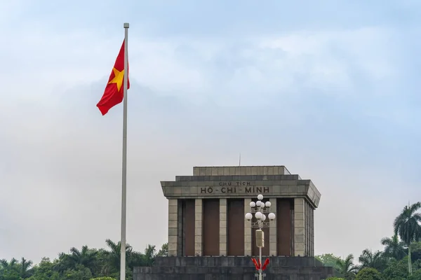 stock image Hanoi, Vietnam - 08 May 2023: view of Ho Chi Minh Mausoleum in Hanoi, Vietnam in a summer day, Vietnam. Famous destination of Vietnam