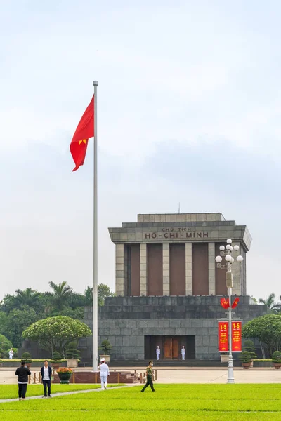 stock image Hanoi, Vietnam - 08 May 2023: view of Ho Chi Minh Mausoleum in Hanoi, Vietnam in a summer day, Vietnam. Famous destination of Vietnam